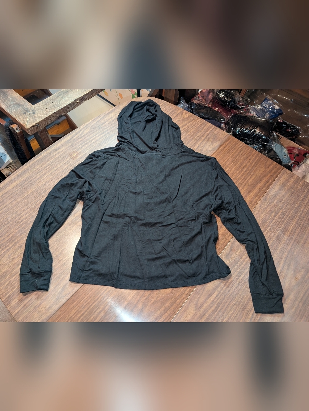 Express Hooded Black Knit Pullover - Picture 3 of 5